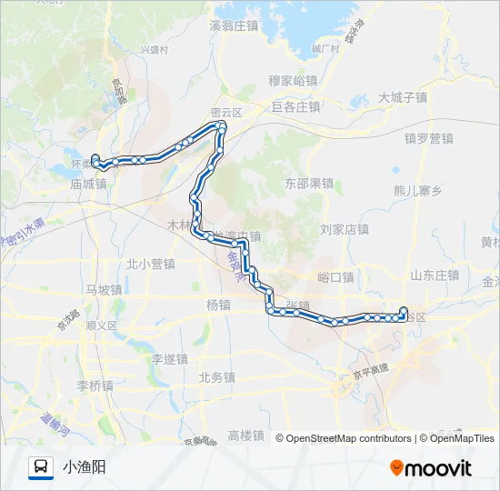 916平谷 Bus Line Map