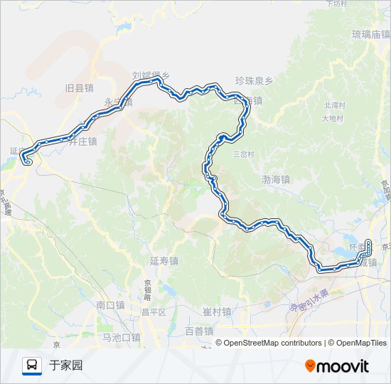 公交916延庆路的线路图