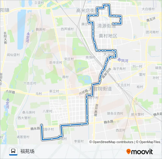 大兴新城1 Bus Line Map