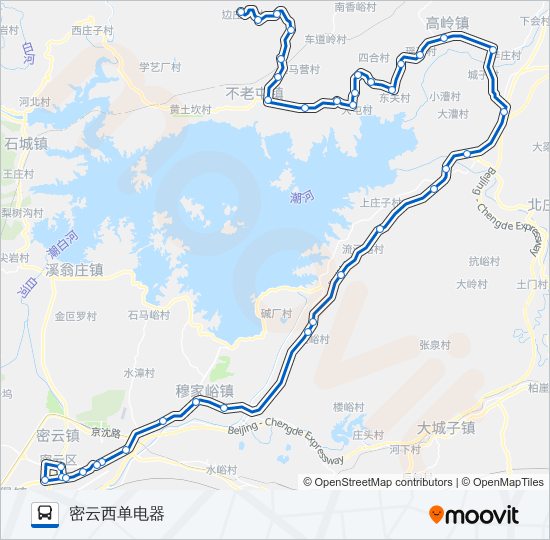 公交密19支路的线路图