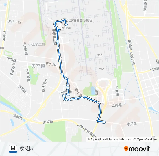空港1T2 Bus Line Map