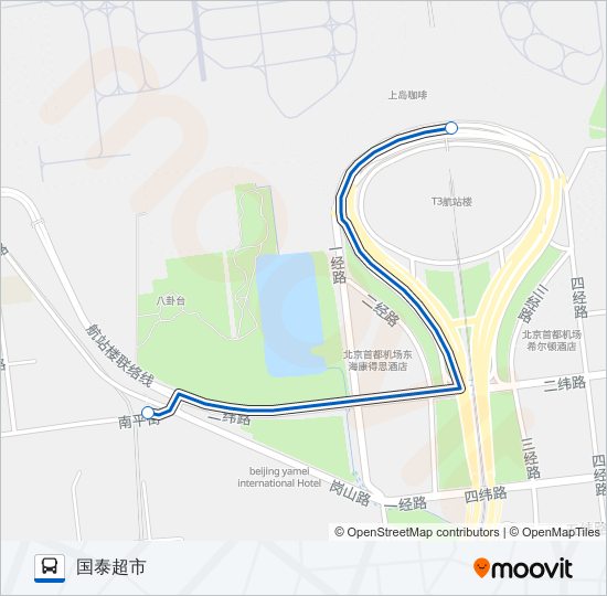 公交空港1T3路的线路图