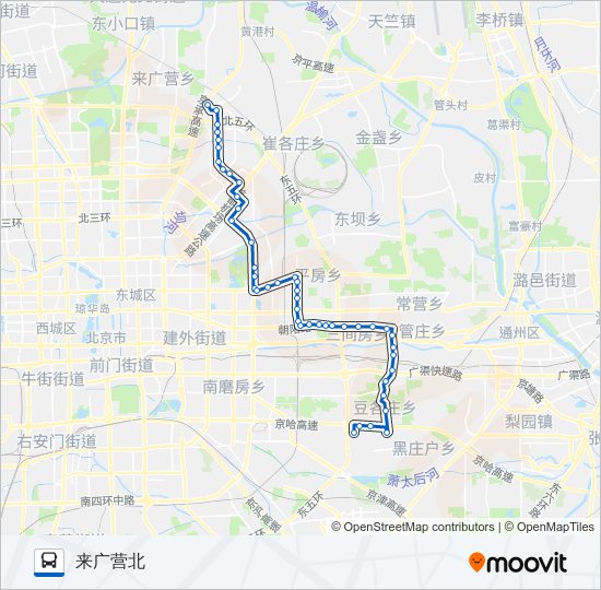 公交运通111路的线路图