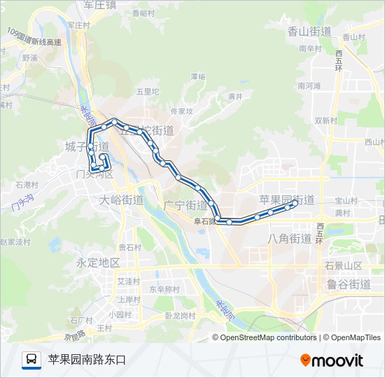 公交运通116路的线路图