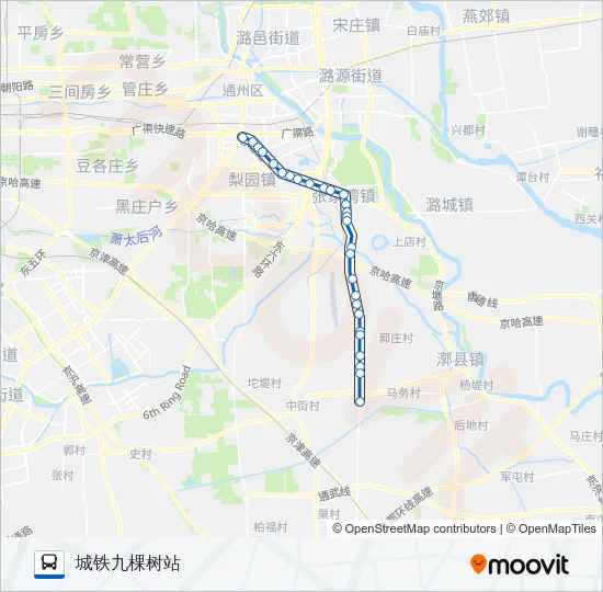 通14专线 Bus Line Map