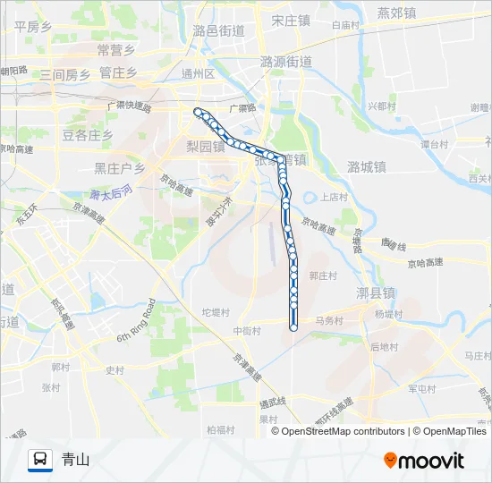 通14专线 Bus Line Map