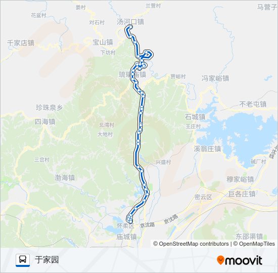 公交916狼虎哨路的线路图