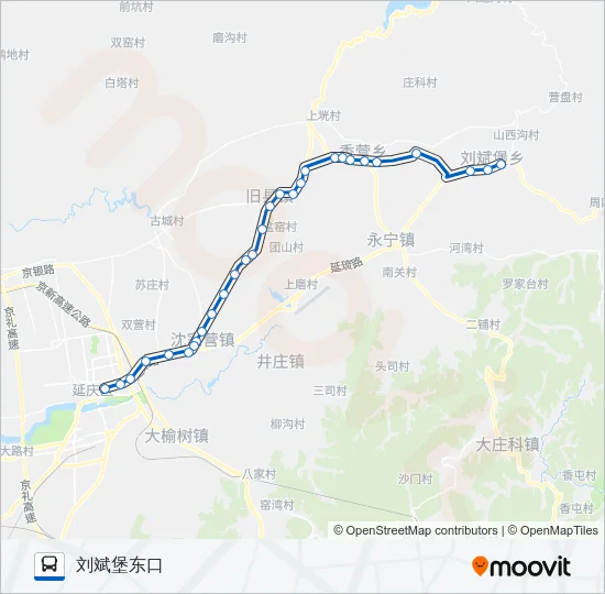 公交Y07延长路的线路图