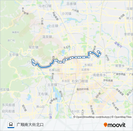 公交运通101快路的线路图