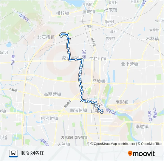 公交顺11刘各庄路的线路图