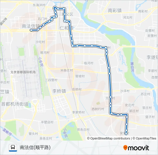 顺12南法信 Bus Line Map