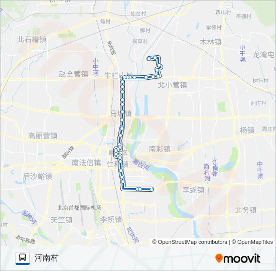 顺21河南村 Bus Line Map