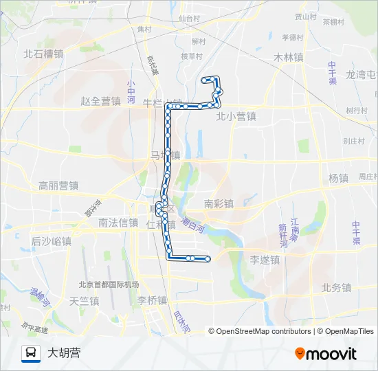 顺21河南村 Bus Line Map