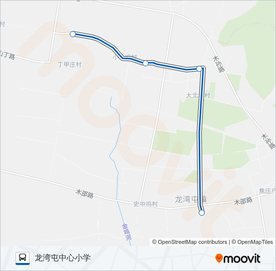 龙湾屯1北线 bus Line Map