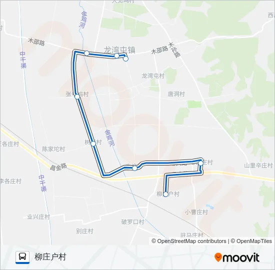公交龙湾屯1南路的线路图