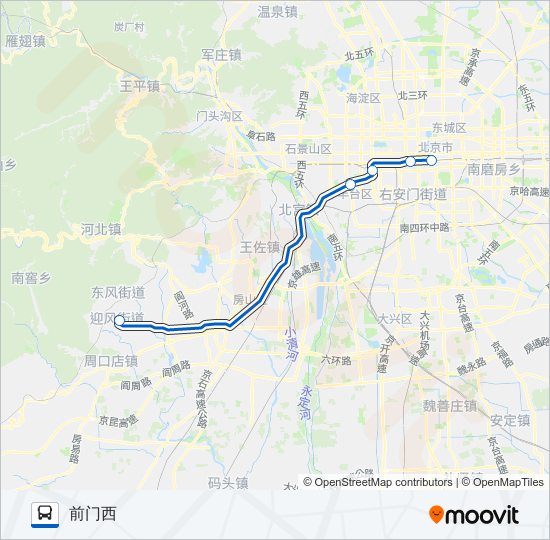 公交901直达快车路的线路图