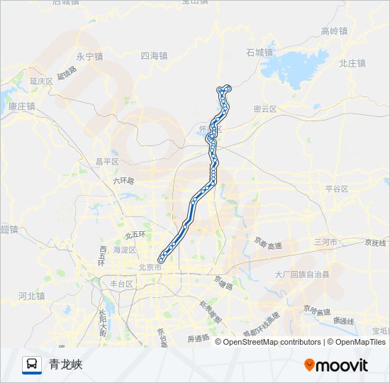 936支青龙峡 Bus Line Map