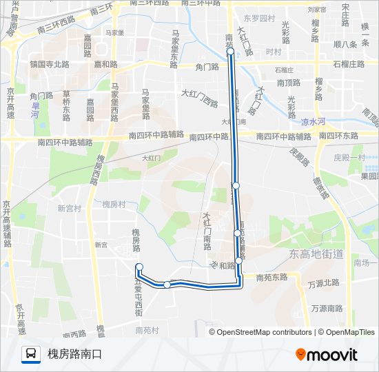 大红门-槐房西 bus Line Map