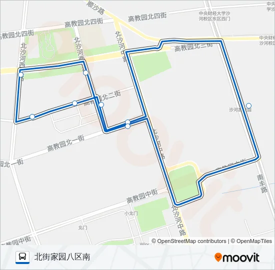 沙河高教园临1 Bus Line Map