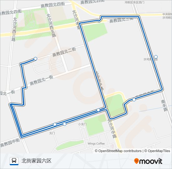 沙河高教园临2 bus Line Map