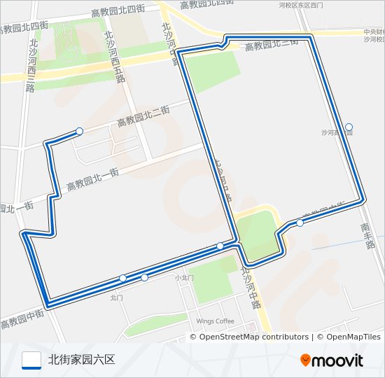 沙河高教园临2 bus Line Map
