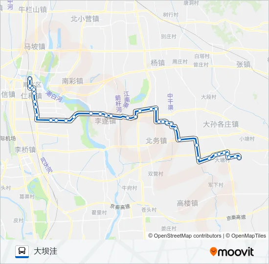 公交顺17龙府花园路的线路图