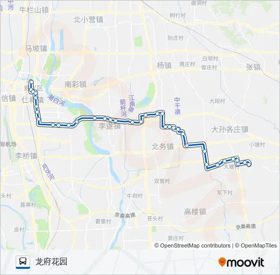公交顺17龙府花园路的线路图