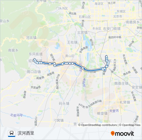 黄村-向阳专线 Bus Line Map
