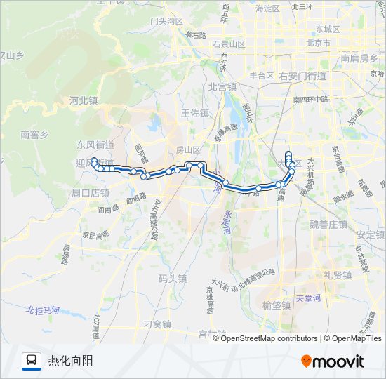 黄村-向阳专线 Bus Line Map