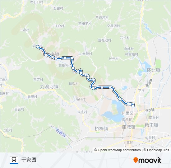 公交916六渡河-洞台路的线路图