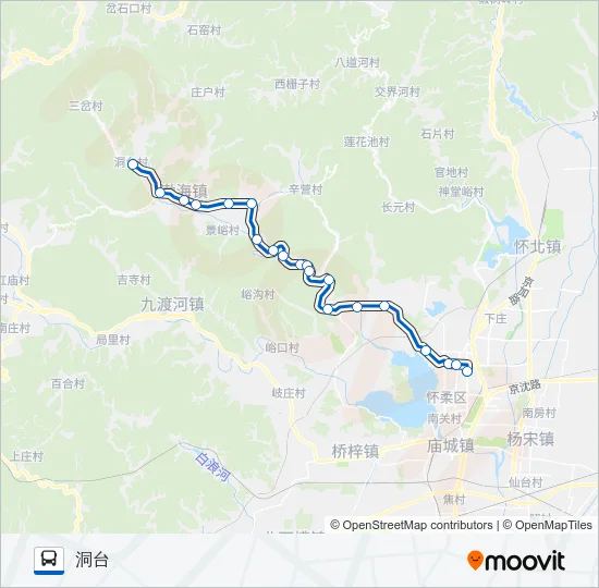 916六渡河-洞台 Bus Line Map