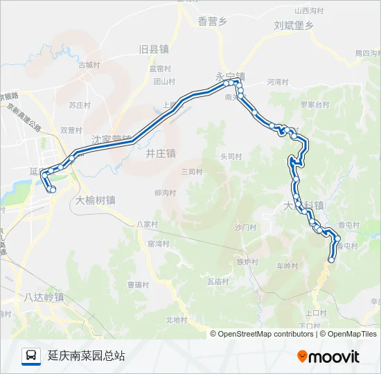 925大庄科-解字石 Bus Line Map