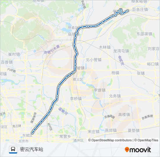 公交980路的线路图