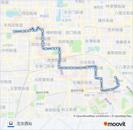 公交夜23路的线路图