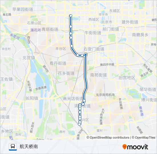 公交631快路的线路图