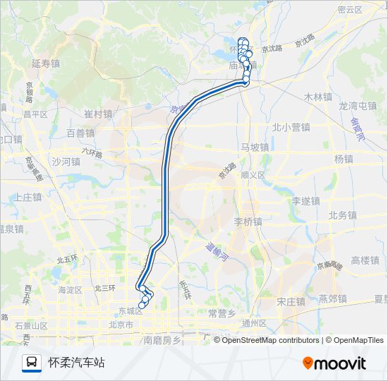 公交916快路的线路图