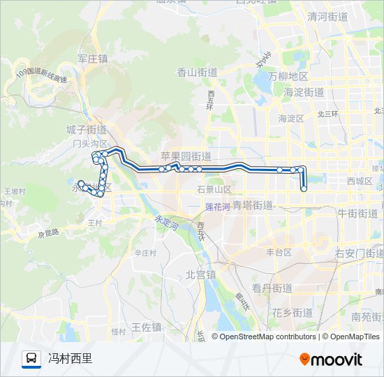 公交977快路的线路图