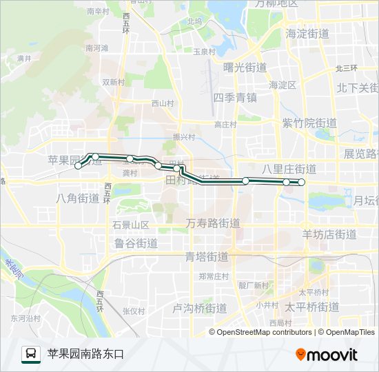 公交快速直达专16路的线路图