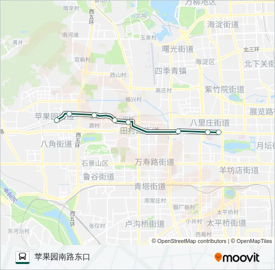 公交快速直达专16路的线路图
