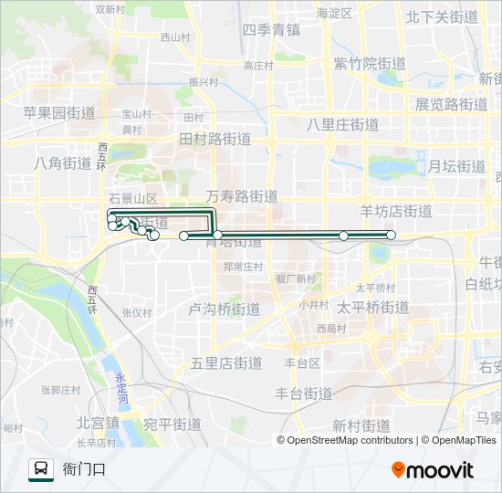 公交快速直达专52路的线路图