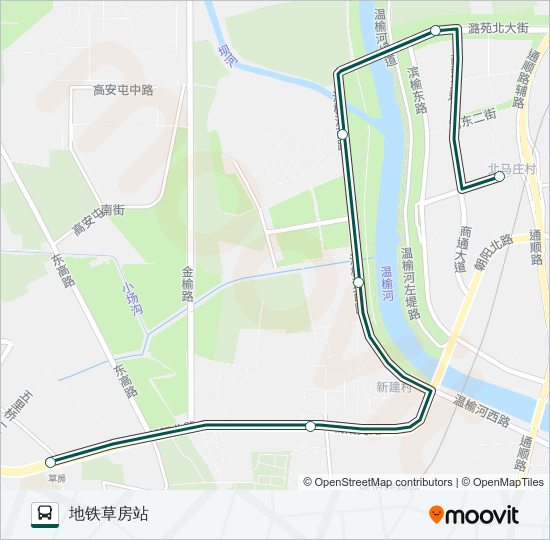 公交快速直达专55路的线路图