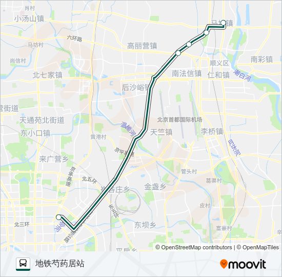 公交快速直达专65路的线路图