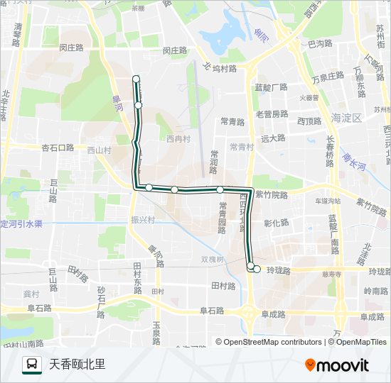 公交快速直达专92路的线路图