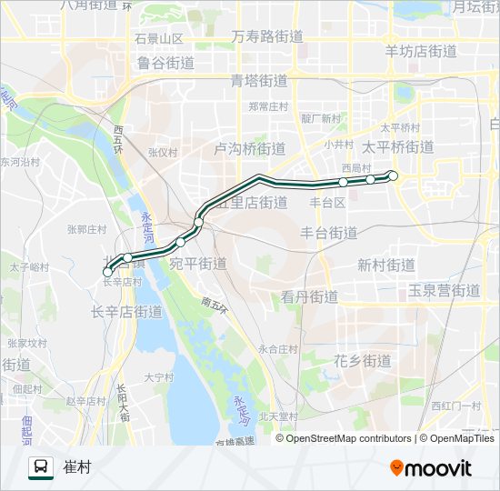 公交快速直达专97路的线路图