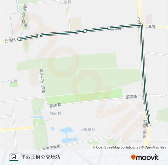 公交快速直达专103路的线路图