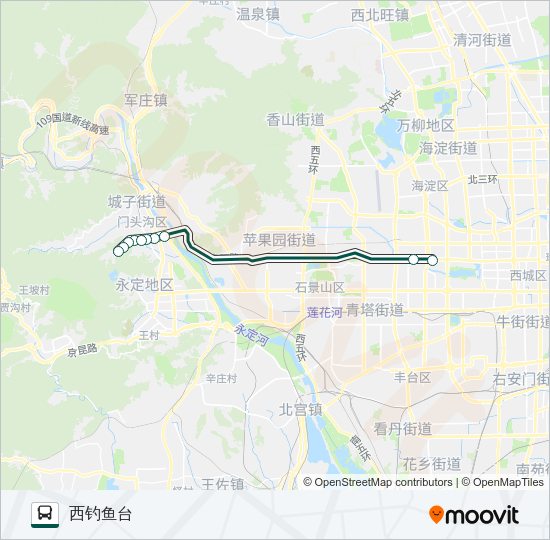公交快速直达专104路的线路图