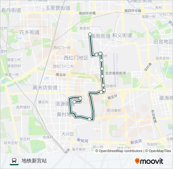 公交快速直达专109路的线路图