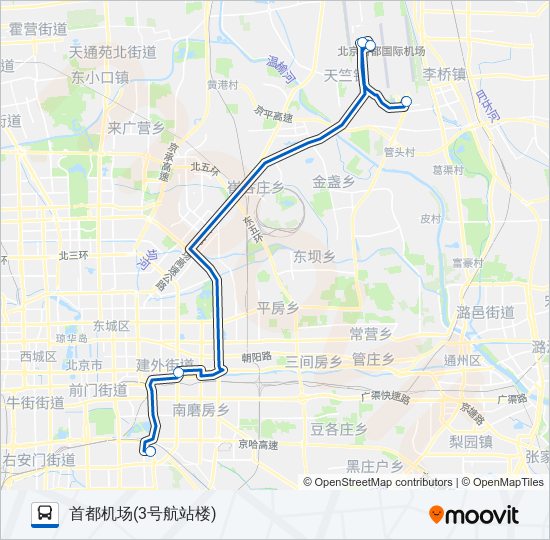 机场1线 (方庄线) bus Line Map