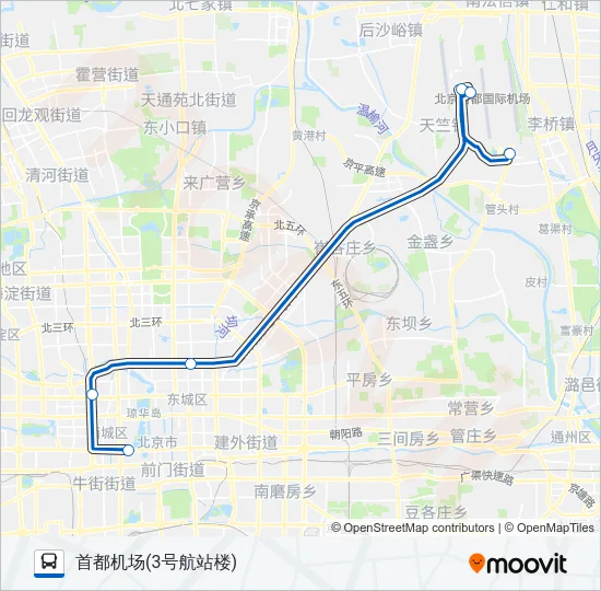 公交机场2 (西单线)路的线路图