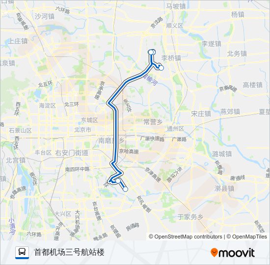 公交机场11 (亦庄线)路的线路图